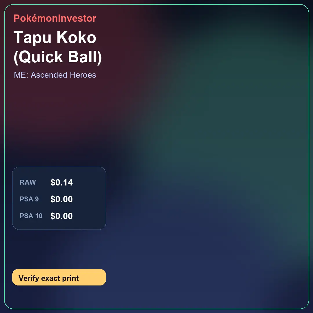 Card research image for Tapu Koko (Quick Ball)