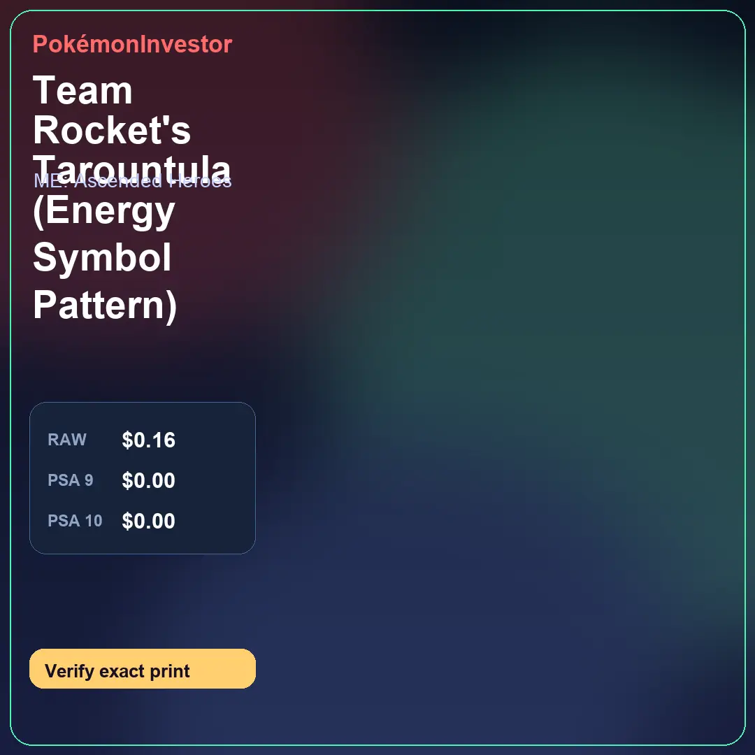 Card research image for Team Rocket's Tarountula (Energy Symbol Pattern)