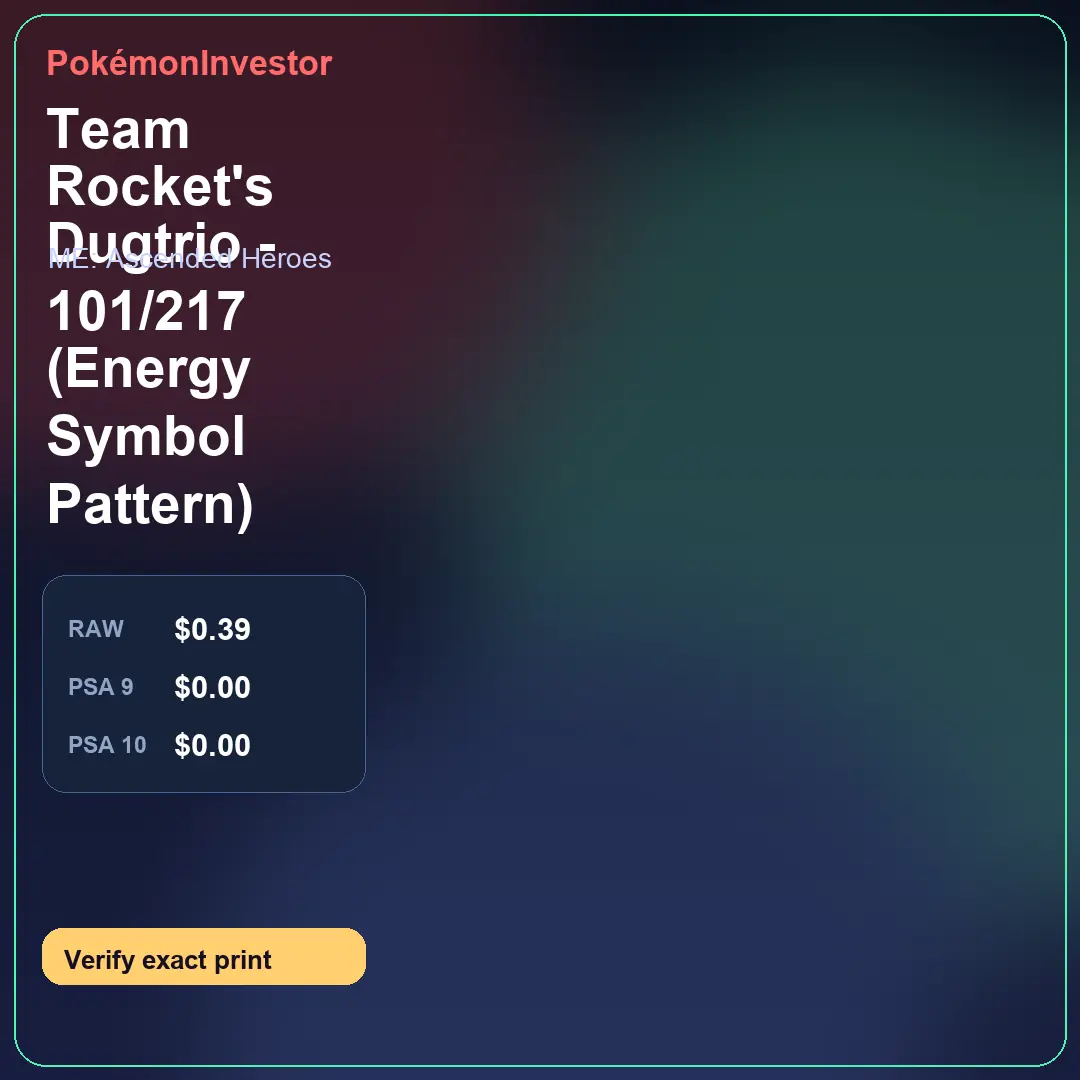 Card research image for Team Rocket's Dugtrio - 101/217 (Energy Symbol Pattern)