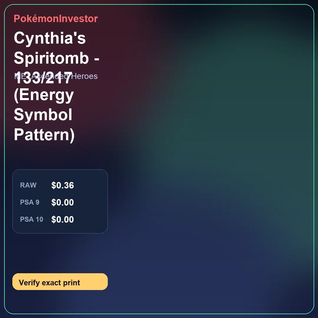 Card research image for Cynthia's Spiritomb - 133/217 (Energy Symbol Pattern)