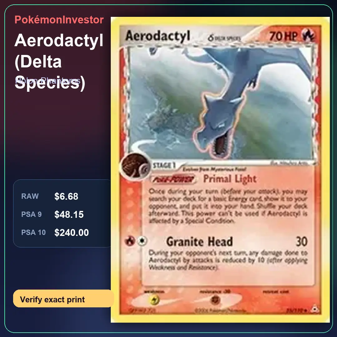Card research image for Aerodactyl (Delta Species)