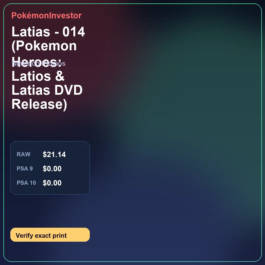 Card research image for Latias - 014 (Pokemon Heroes: Latios & Latias DVD Release)