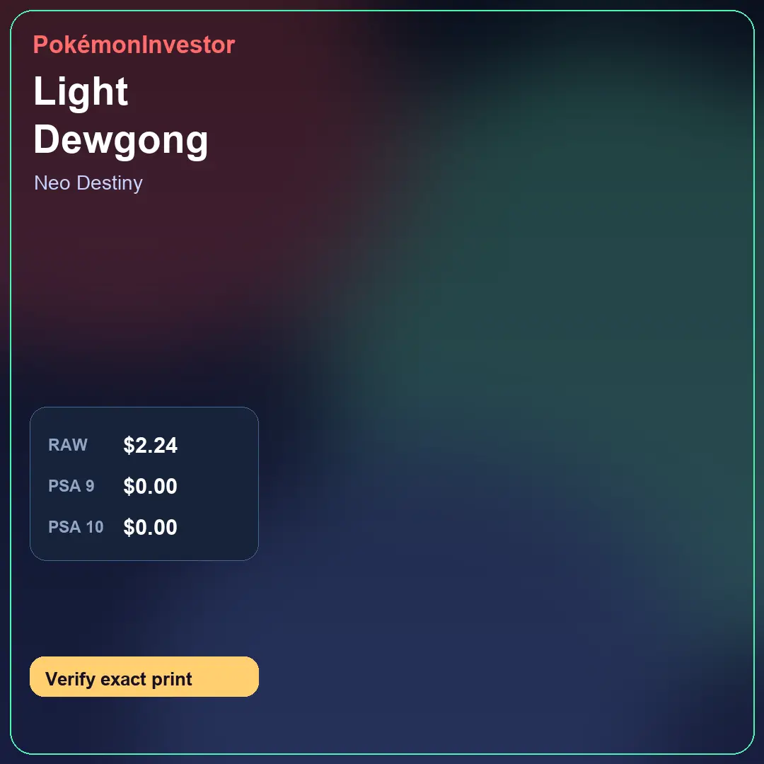 Card research image for Light Dewgong