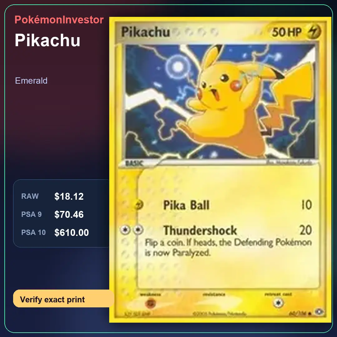 Card research image for Pikachu
