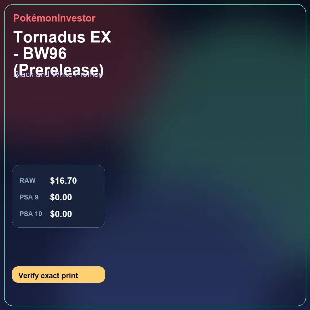 Card research image for Tornadus EX - BW96 (Prerelease)