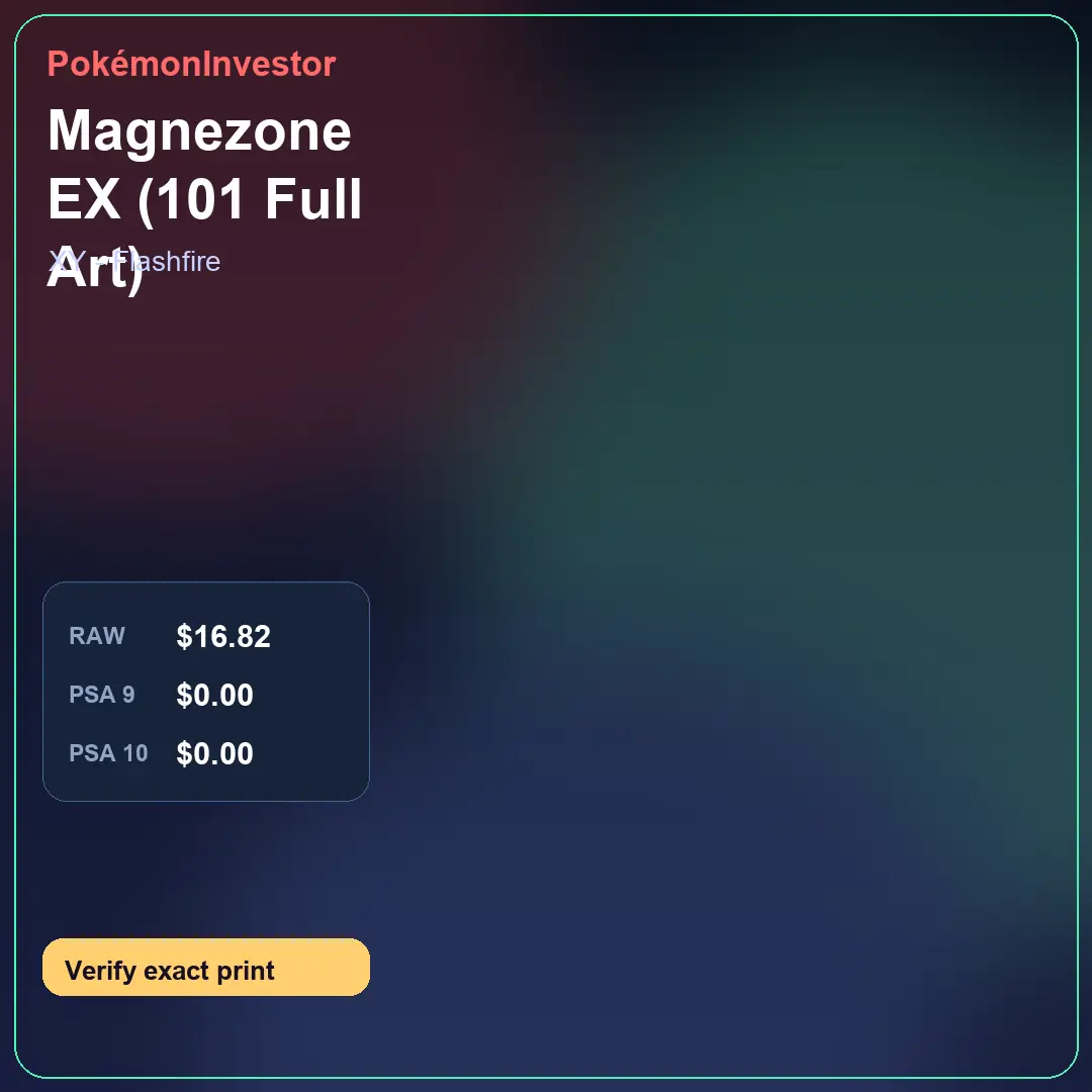 Card research image for Magnezone EX (101 Full Art)