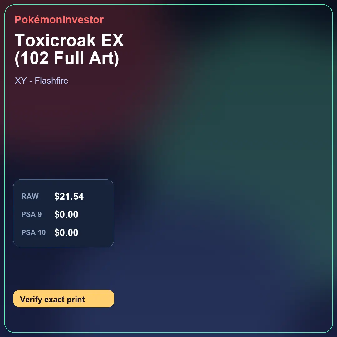 Card research image for Toxicroak EX (102 Full Art)