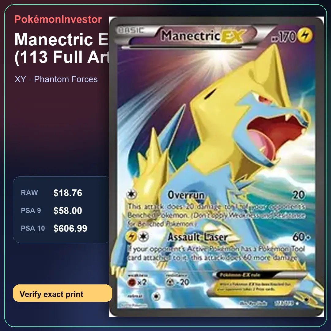 Card research image for Manectric EX (113 Full Art)
